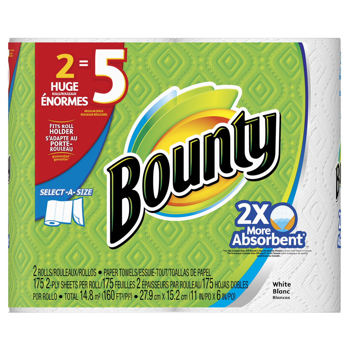 Bounty White / 6 / 2 Count (Pack of 1) Paper Towels