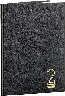 Wilson Jones Hardbound Accounting Journal, 9.25 x 7 Inches, 2 Columns, 80 Pages, 30 Lines per Page, Black (W74102A)