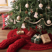 LimBridge Knitted Tree Skirt, 48 Inch Round, Burgundy