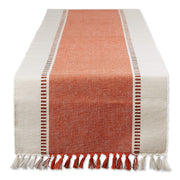 DII Dobby Stripe Table Runner, 13 x 72 Inch, Burnt Orange
