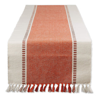 DII Dobby Stripe Table Runner, 13 x 72 Inch, Burnt Orange
