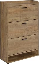 Coaster Home Furnishings - Denia - Engineered Wood - Wide 3-Tier Flip Drawer Shoe Cabinet with Pull Handles, Additional Compartment, and Plastic Glides - Entryway - 31.5-Inch - Mango - 950425