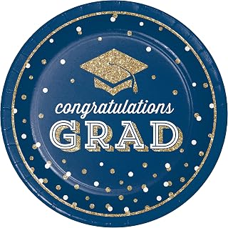 Creative Converting Glittering Grad Paper Plates, 18 ct