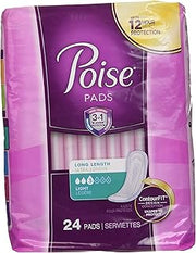 Poise Incontinence Ultra Thins Light Absorbency, 24 Count