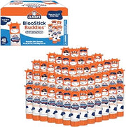 Elmer's BlooStick Buddies Glue Sticks, Disappearing Blue, Anti-Roll Cap Design, Unique Characters, 6 Grams, 48 Count - Classroom Supplies, #1 Teacher Brand