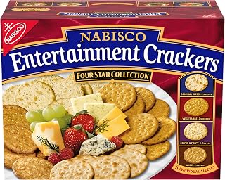 NABISCO Entertainment Crackers Variety Pack, Original Water, Vegetable, Pepper & Poppy, Wheat, 8 Individual Sleeves, 2 lb 8 oz