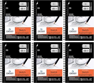 6-Pack - Canson Universal Sketch Paper Pad 5.5 x 8.5-100 Sheets Each