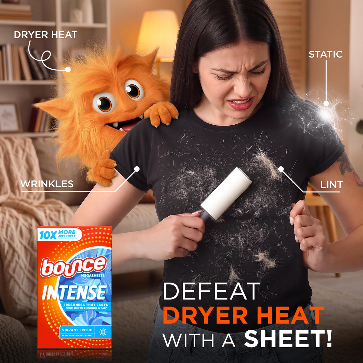 Intense Dryer Sheets by Bounce – 60 Count (Pack of 1), Model P_15834