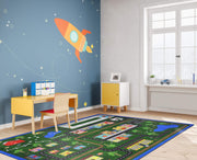 Tiny Town Rug by Joy Carpets – 5'4" x 7'8" (Rectangular), Nylon, Multi Color, Model 1414C-01