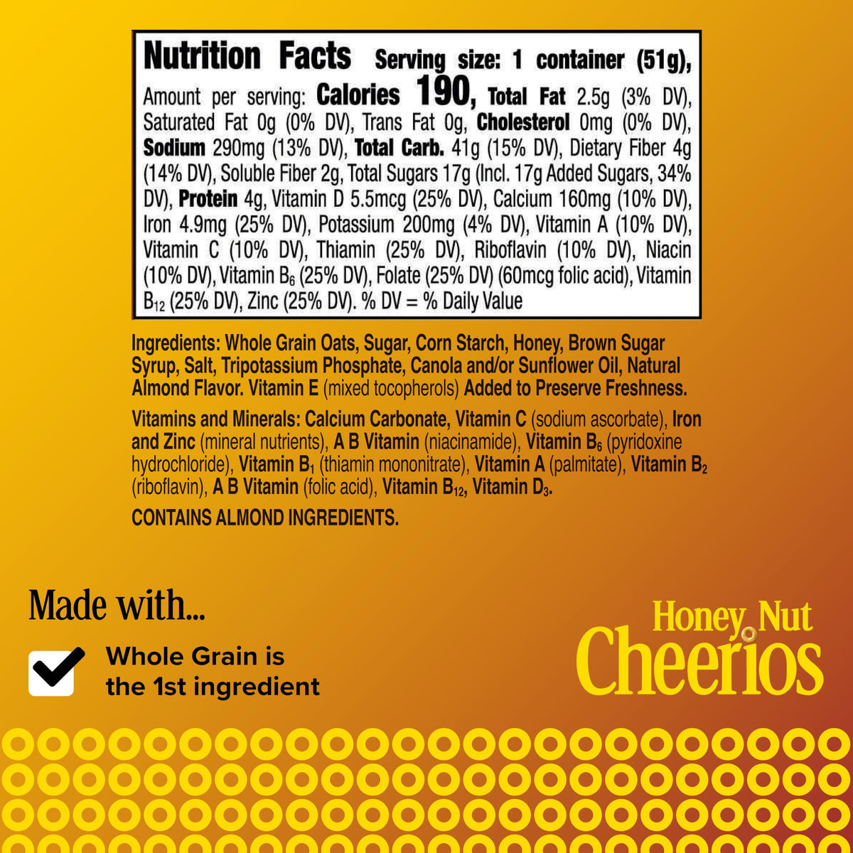 Honey Nut Cereal by Cheerios – 60 servings, Pack of 60