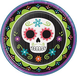 Creative Converting Day of The Dead Paper Plates, 9", Multi-color