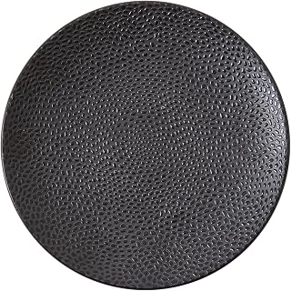 Fortessa D&V 6 Piece Cobble TechnoCeram Dinnerware Plate Set, 8.25", Matte Black - TC7700.DV.6.804