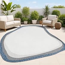 JONATHAN Y Rustic Abstract Indoor Outdoor Area Rug 5X8 Cream/Navy, Wyatt Modern for Backyard, Patio, Porch, Easy-Cleaning, High Traffic, Pet-Friendly, Non-Shedding (SHP200D-5)