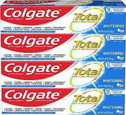 Colgate Total Teeth Whitening Toothpaste, 10 Benefits Including Sensitivity Relief ,Whitening Mint, 4.8 oz ( Pack of 4 )