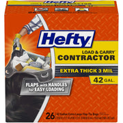 Hefty 26 Count (Pack of 1) / Black / 42 Gallon - 26 Count Trash Bags