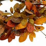 WreathDream Artificial Fall Wreath, 20 Inch Diameter, Rusty Red Magnolia Leaves