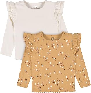 Gerber Baby & Toddler Girls 2-Pack Double Ruffle Long Sleeve TopsShirt