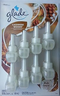 Glade PlugIns Scented Oil ~ Cashmere Woods 8 Pack Scented Oil Fragrance Refills