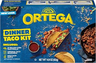 Ortega Taco Kit, 18 Yellow Corn Taco Shells, Taco Seasoning and Taco Sauce
