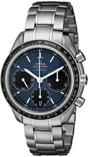 Men's Speed Master Analog Display Automatic Self-Wind Silver-Tone Watch by Omega – stainless-steel, blue, Model 32630405003001