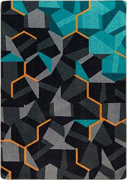 Joy Carpets Kid Essentials Stealth Teal 3'10" x 5'4" Area Rug