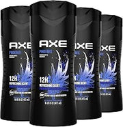 AXE Body Wash Phoenix 4 Count 16 oz | 12h Refreshing Scent Crushed Mint & Rosemary Men's Body Wash with 100% Plant-Based Moisturizers