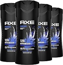 AXE Body Wash Phoenix 4 Count 16 oz | 12h Refreshing Scent Crushed Mint & Rosemary Men's Body Wash with 100% Plant-Based Moisturizers