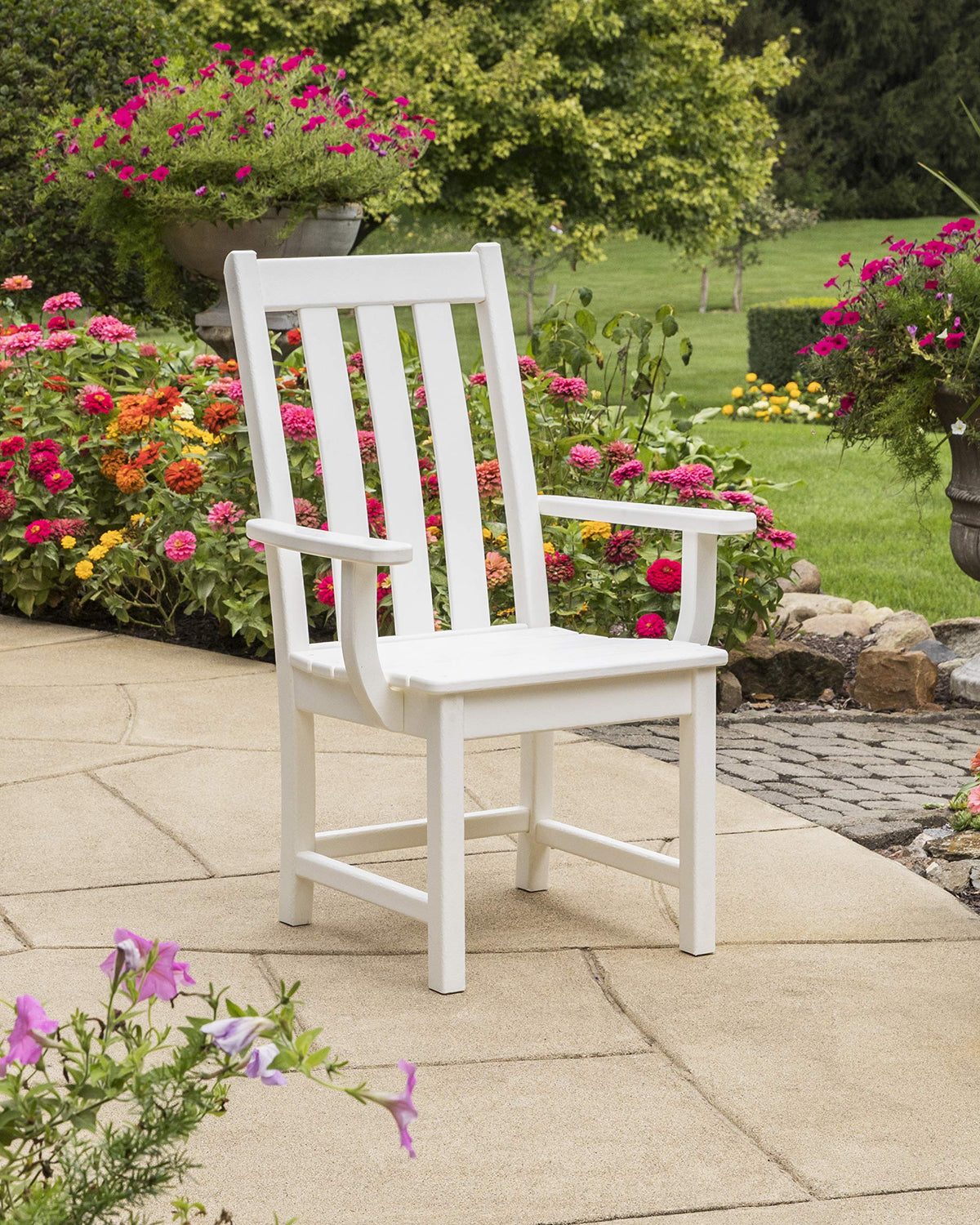 Vineyard Dining Arm Chair (Slate Grey) by Polywood – High Density Polyethylene (HDPE), Slate Grey, Model Vineyard Dining Side Chair