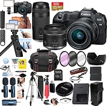 Canon EOS R8 Mirrorless Camera with RF 24-50mm STM + RF 75-300mm Telephoto Lens Bundle, 24.2MP Full-Frame, 4K60 Video, 64GB SD Card, Creator Kit (Renewed)