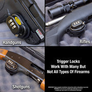 Gun Trigger Locks with Key (3 Pack) and Combination Trigger Lock by Master Lock – Commercial Grade