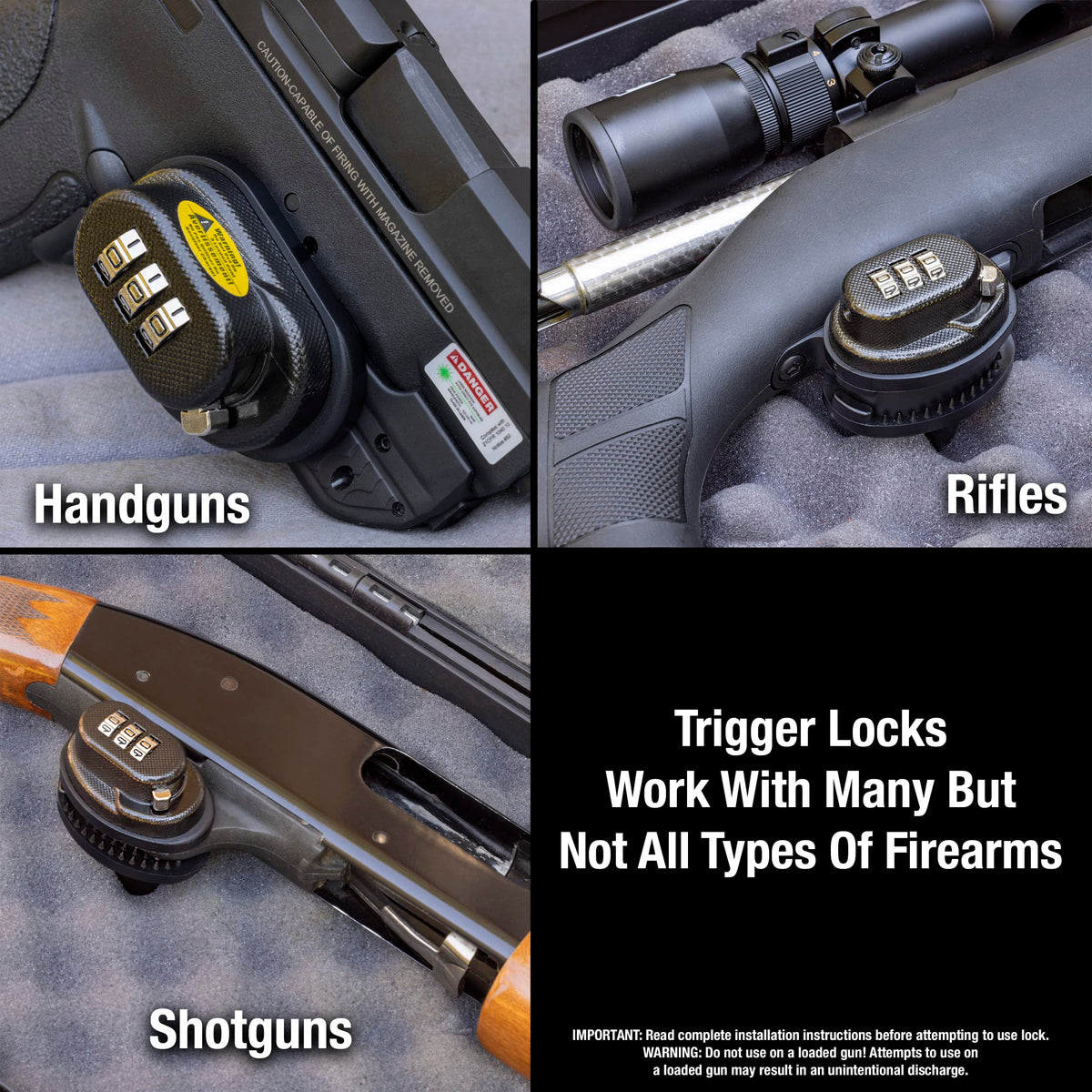 Gun Trigger Locks with Key (3 Pack) and Combination Trigger Lock by Master Lock – Commercial Grade