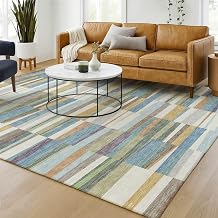 Addison Rugs Chantille ACN2575 Blue 9' x 12' Indoor/Outdoor, Machine Washable, Easy Clean, Non Shedding, Bedroom, Living Room, Dining Room, Kitchen, Patio Rug