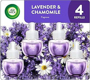 Air Wick Plug-In Scented Oil Refills, 4 Count, Lavender and Chamomile, Air Freshener, Essential Oils, Eco Friendly