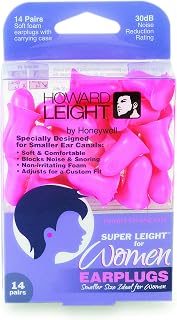 Howard Leight by Honeywell Super Leight for Women Disposable Pre-Shaped Small Earplugs, 14-Pairs (R-01757)