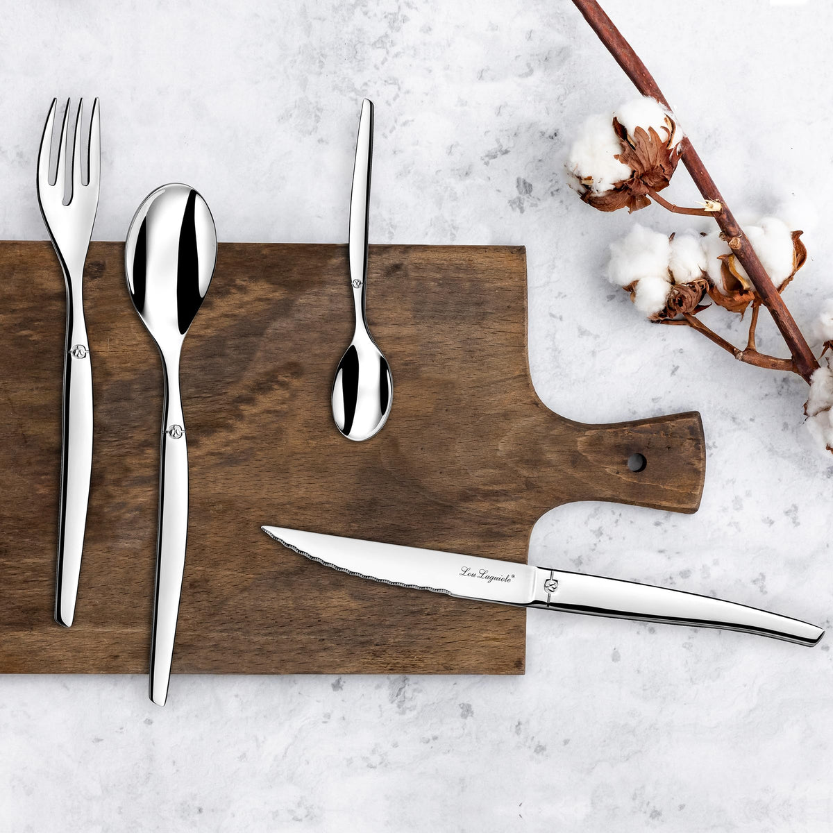 Jet - 24 Piece Cutlery Set by Lou Laguiole – 24, Stainless Steel, Steel, Model 251300M000C40