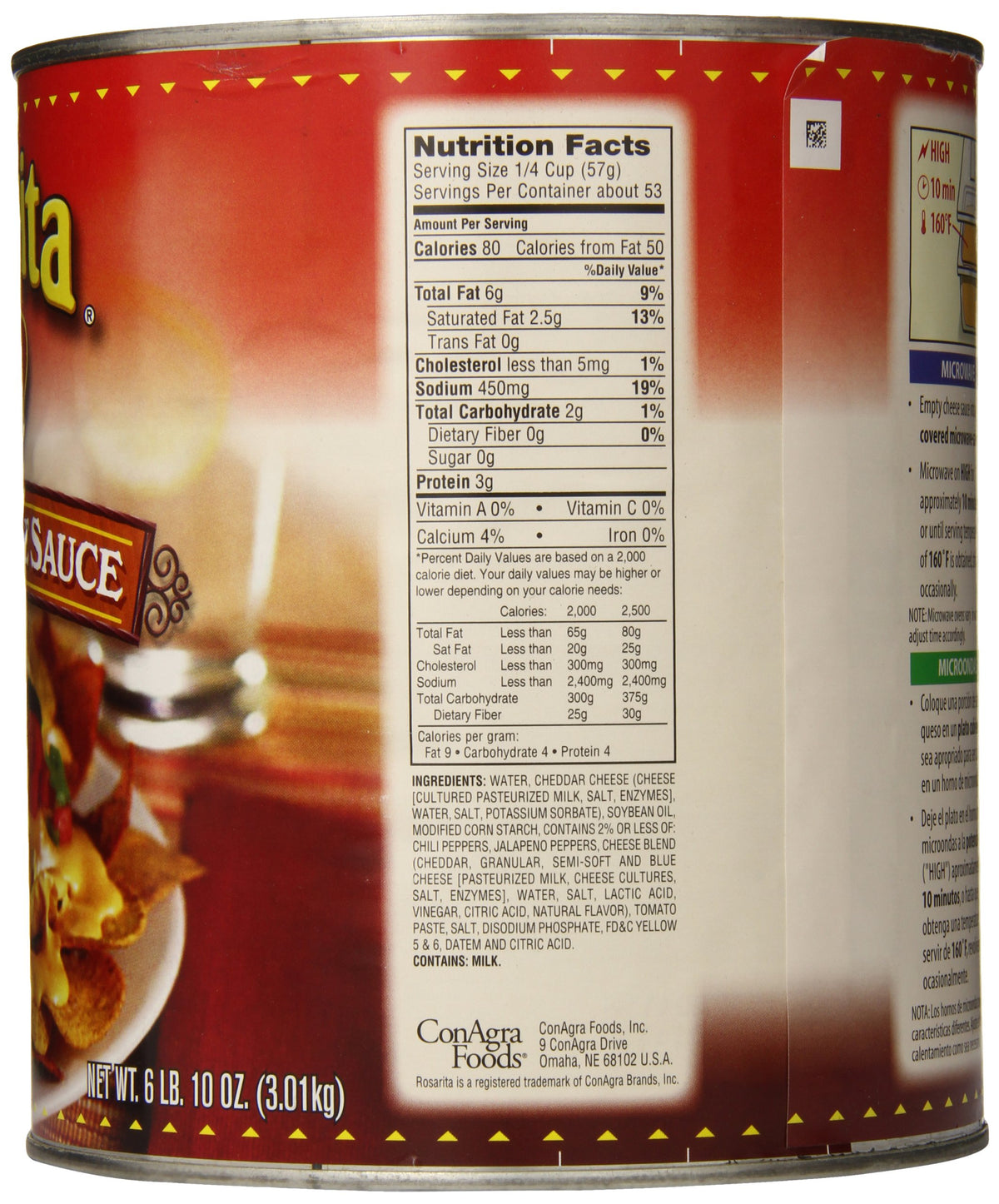 Rosarita Nacho Cheese Sauce / 106 Fl Oz (Pack of 6) / 1 Processed Cheese