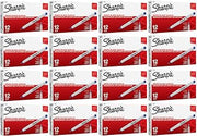 Sharpie 37003 Ultra-Fine Permanent Marker, Marks on Paper and Plastic, Resist Fading and Water, AP Certified, Each Box Includes 12 Markers, Pack of 12 Boxes