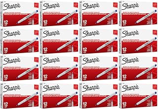 Sharpie 37003 Ultra-Fine Permanent Marker, Marks on Paper and Plastic, Resist Fading and Water, AP Certified, Each Box Includes 12 Markers, Pack of 12 Boxes