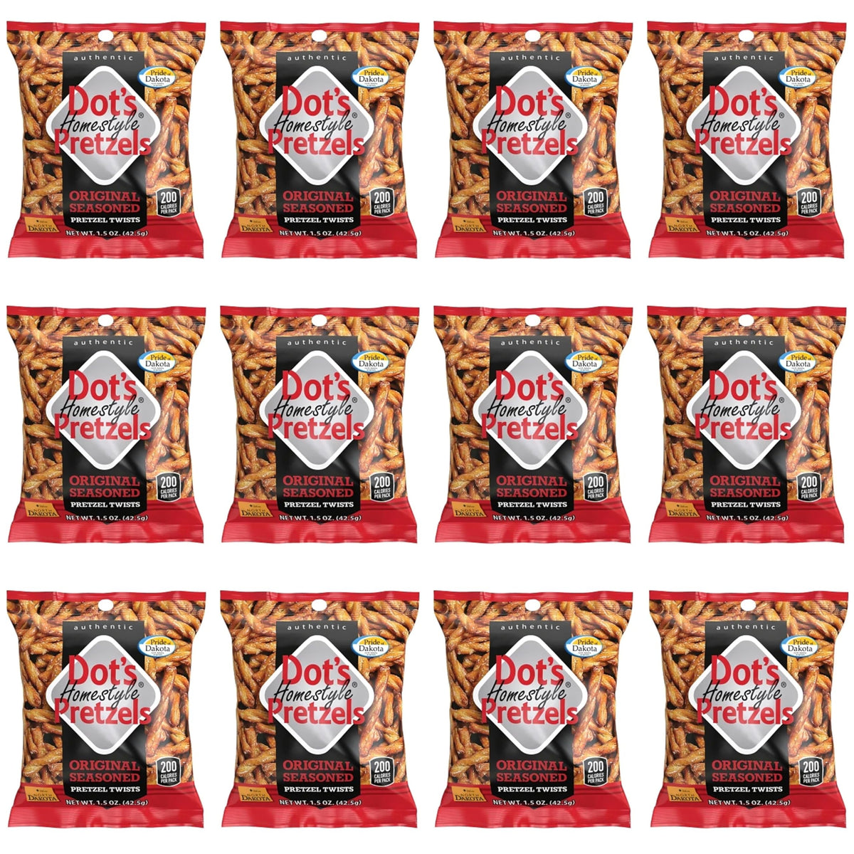 Pretzel Twists Original Seasoned, 1.5 Ounce by Dot's Homestyle Pretzels – Small