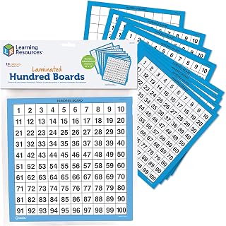 Learning Resources Laminated Hundred Boards, Set of 10