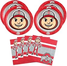 Havercamp Ohio State Party Set-16 Guests-Plates & Napkins-Brutus Buckeye