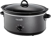 Crock-Pot 7-Quart Manual Slow Cooker, Family Size Serves 8+ People & Fits 6-lb Roast, Removable Stoneware with Warming Setting, Dishwasher Safe for Easy Cleanup, Charcoal