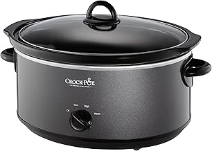 Crock-Pot 7-Quart Manual Slow Cooker, Family Size Serves 8+ People & Fits 6-lb Roast, Removable Stoneware with Warming Setting, Dishwasher Safe for Easy Cleanup, Charcoal