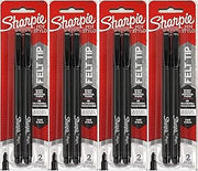 Sharpie Fine Point Pens, Black Ink 2 ea (Pack of 4)