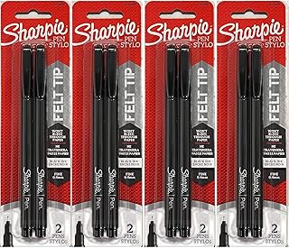 Sharpie Fine Point Pens, Black Ink 2 ea (Pack of 4)