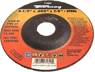Forney 71800 4-1/2-Inch by 0.090-Inch A36R-BF Type 27 Cut Off Wheel with 7/8-Inch Arbor