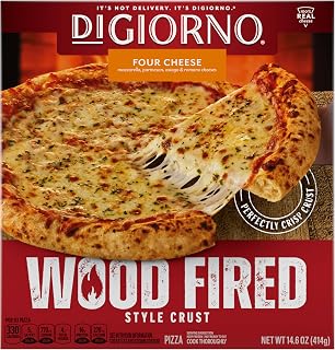 DiGiorno Four Cheese Pizza, Wood Fired Style Crust, Frozen Cheese Pizza, Easy Dinner
