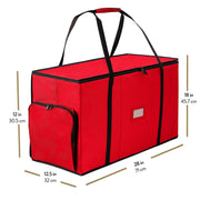 Zober Ornament Storage Box With Trays, Holds 73 Ornaments, Red