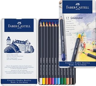 Faber-Castell Creative Studio Goldfaber Wood Cased Color Pencils - Tin of 12 Colors