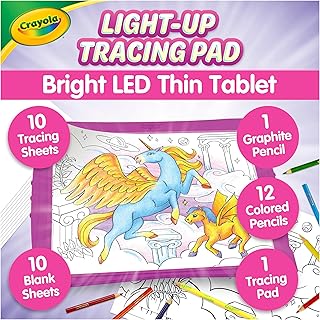 Crayola Light Up Tracing Pad Pink, Best Birthday Gifts for Girls & Boys, 6, 7, 8 Year Olds, Kids Toys, Light Box Art Kit for Kids [Amazon Exclusive]